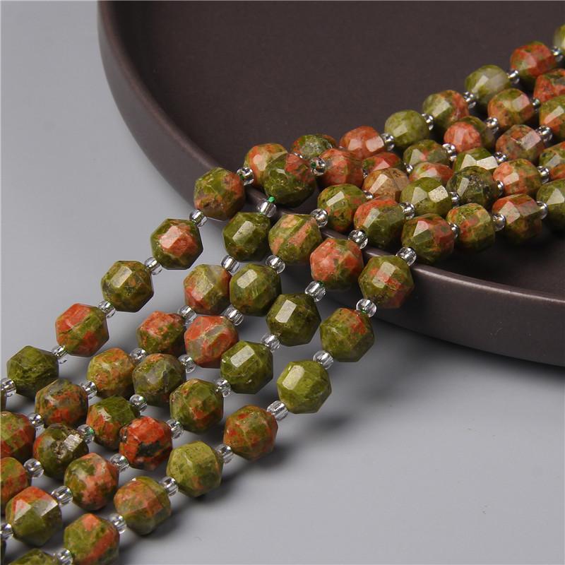 Natural Faceted Stone Beads Loose Spacer Beads Charm for Jewelry Making Bracelets Accessories Wholesale 8MM 10MM 7.5 8MM About 19pcs