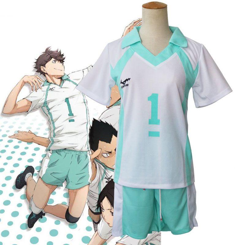 Stilvolle Haikyuu Aoba Johsai Oikawa Tooru Uniform mit atmungsaktiver Hose und Shirt