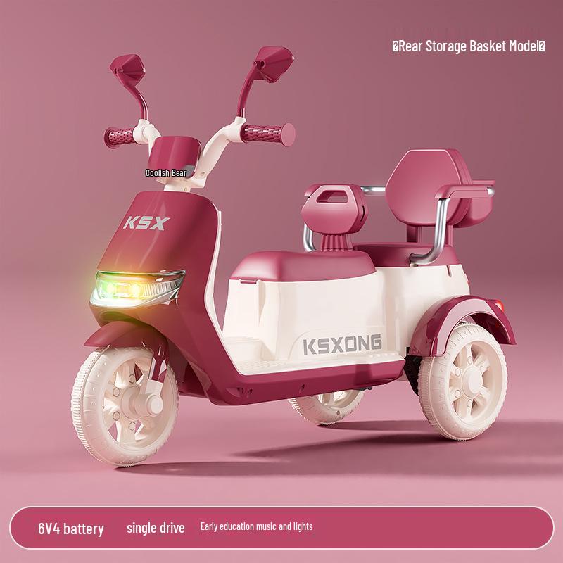 

Детский электрический мотоцикл-трицикл: Двухместный, Перезаряжаемый, Игрушка с дистанционным управлением