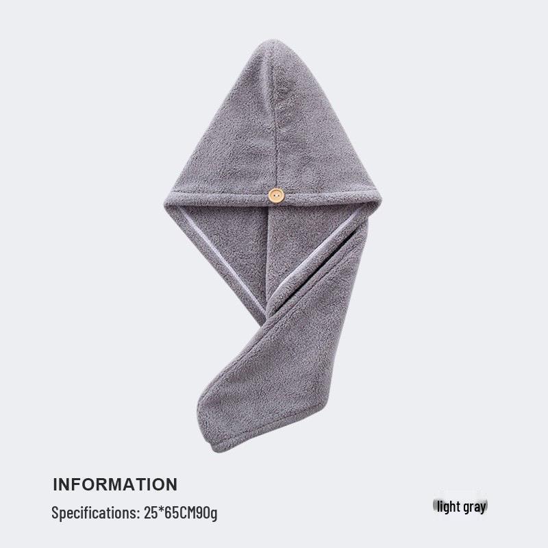 

Coral Fleece Microfiber Bath Cap - Water-Absorbent & Thickened Hair Drying Cap for Adults. 25x65 cm