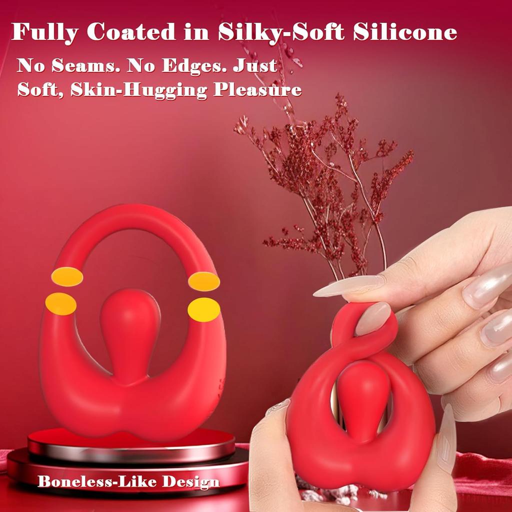 Penis Ring Vibrator Lock Ring Tongue Licking Vibrator Clitoral Stimulator Adult Couple Male Female APP Remote Control Sex Toy