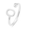 Ring - LUXENTER - Alphabet - Sterling Silver 925 - Cubic Zirconia - Adjustable Size
