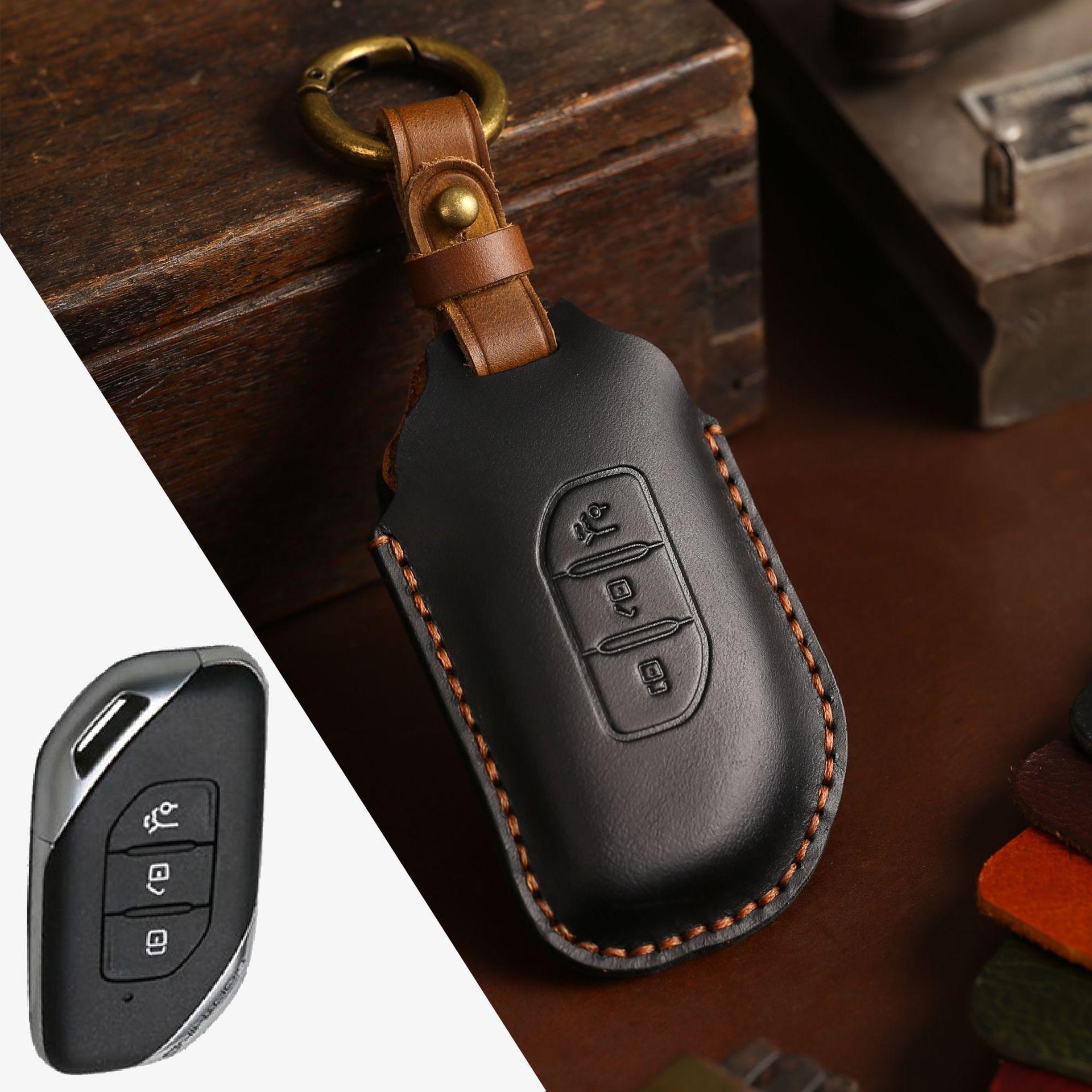 

Leather key bag is suitable for Dongfeng Fengxing evo T5 pure handmade mad horse leather car key bag.