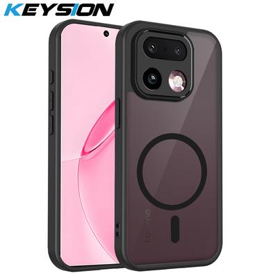 KEYSION Magnetic Phone Case for Realme 16 Pro 5G Silicone+PC Matte Translucent Clear Shockproof Back Cover for Realme 16 Pro+ 5G