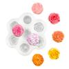 6 Löcher Rose Blume Silikon Kerzenform Pfingstrose Form Handgemachte Seifenform Relief Pflanze Herstellungswerkzeug Valentinstag Deko