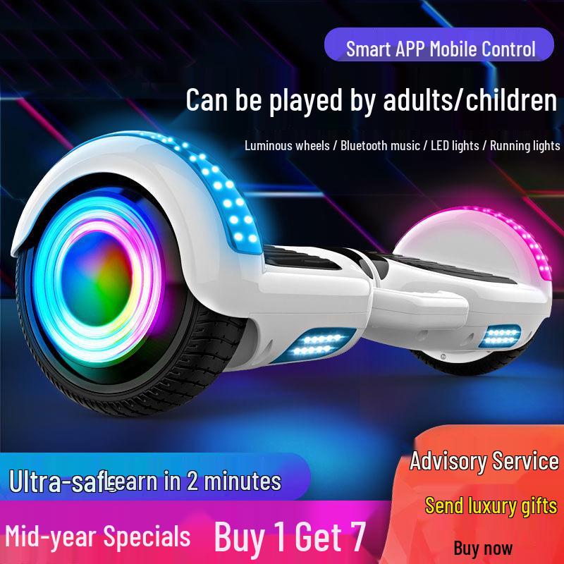 7-Inch Children's & Adults' Bluetooth Balance Scooter - Fast Electric Two-Wheeler