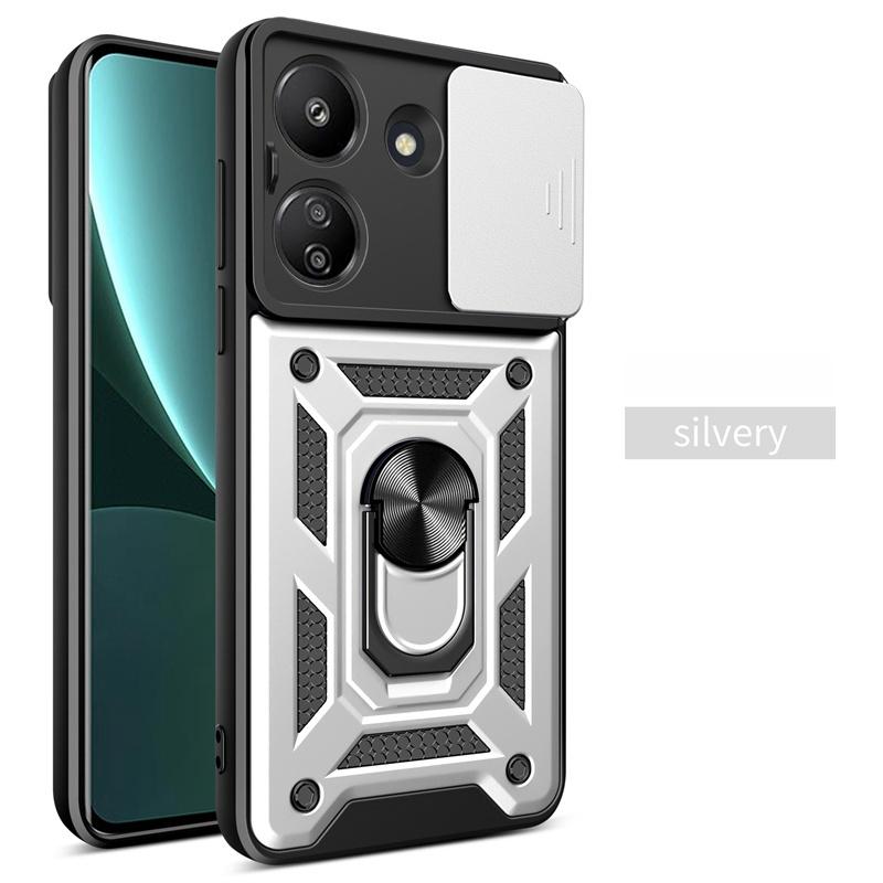 For Xiaomi Poco C65 Case Slide Camera Lens Armor Funda For Poxo Poko Pocco Little C65 C 65 4G Magnetic Holder Ring Protect Cover