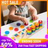 Wooden Color Sorting Stacking Toys with Racks Rings Montessori Toys Rainbow Ring Game Educational for Ages 3+ Boys Girls Gift