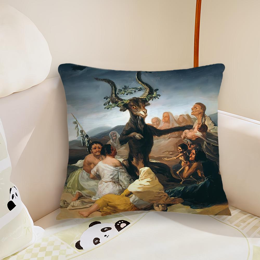 FFrancisco GGoyas cushion cover Pillow Case Plush Fabric Soft Double Sided Print Sofa Cushion Cover Throw Pillow Covers