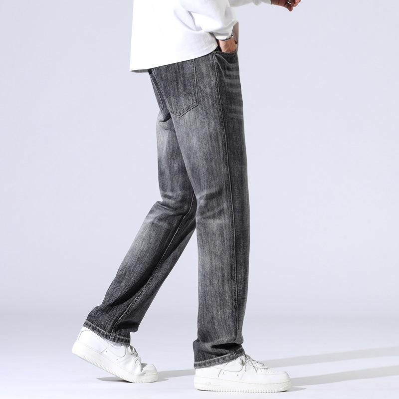 New Zipper New Straight-leg Trendy Men Loose Trendy Personalized Heavy Industry Versatile Jeans