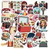 35-70pcs Retro Travel Lifestyle Stickers Aesthetic Decals For Laptop Phone Fridge Luggage Water Bottle Stationery Stickers