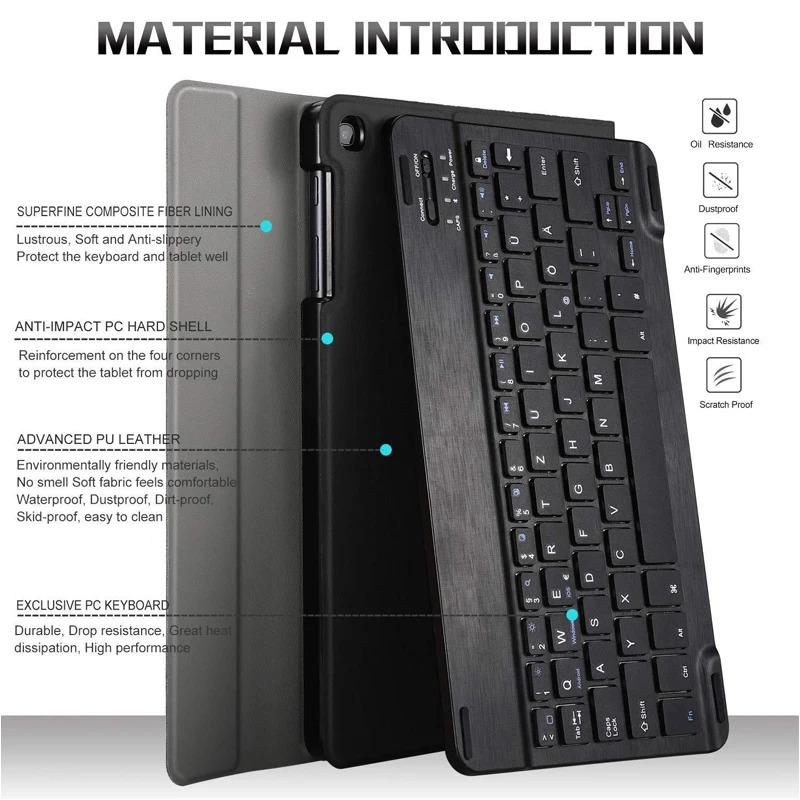 For iPad 5th 6th Generation 9.7 Inch Case with Wireless Keyboard,Detachable Keyboard+Tablet Cover iPad Air 1 2 9.7 Pro 9.7 Funda