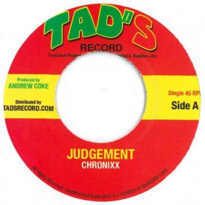 7inch Record CHRONIXX  Judgement  Asphalt Riddim TR60007 Tads 2018 US Reggae Ska  Dub Used