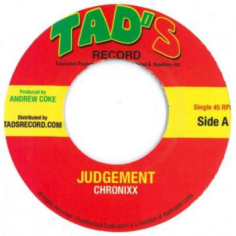 

7inch Record CHRONIXX Judgement Asphalt Riddim TR60007 Tads 2018 US Reggae Ska Dub Used