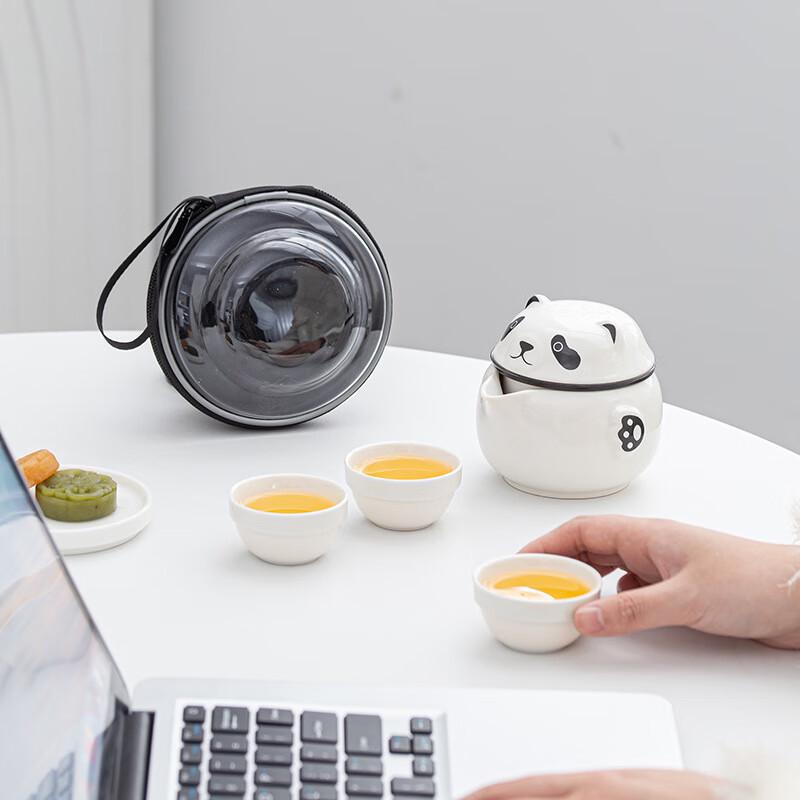 Panda Portable Ceramic Travel Tea Set