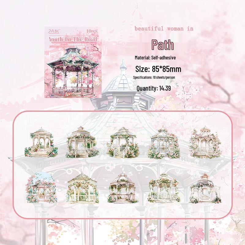 ZABC Inspiration Garden Series: European Architecture Sticker Pack (10 Sheets)