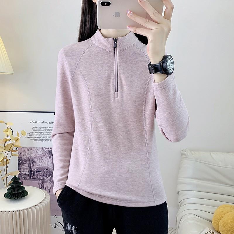 Womens Warm Fleece-Lined Quick-Dry Long Sleeve T-Shirt Hiking Trekking Outdoor Camping Fall Winter