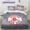 Boston Red Sox Pattern Bedding Quilt Set  Home Decoration  Gift (1 * Duvet Cover + 2 * Pillowcase  Without Core)