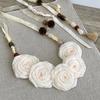 Floral Inspired Retro Fabric Belt With Tie Closure For Bridal And Artistic Look
