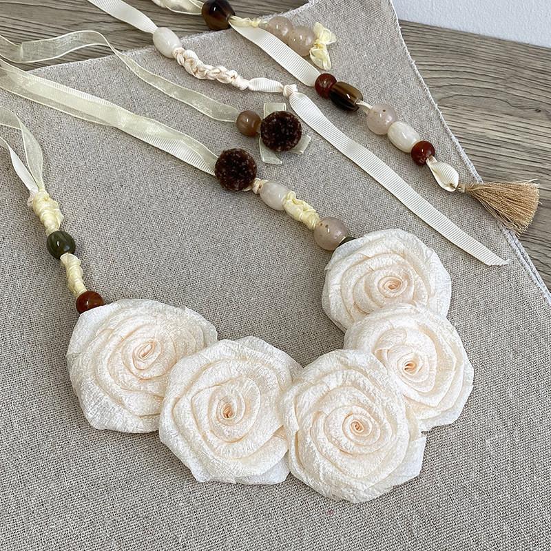 Floral Inspired Retro Fabric Belt With Tie Closure For Bridal And Artistic Look