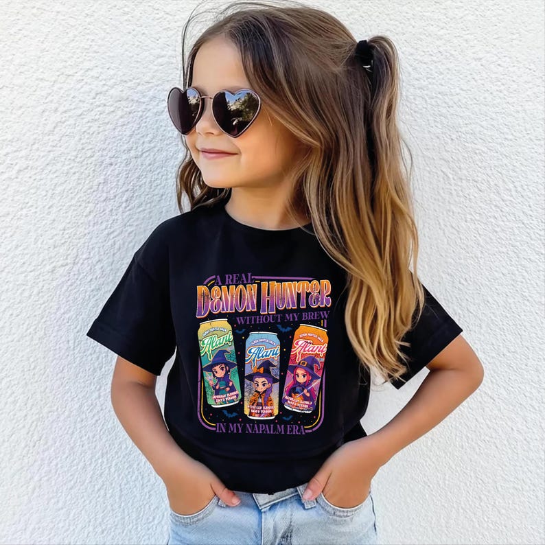Retro Anime Demon Hunter Graphic Tee, Kawaii Kpop Halloween Shirt 100