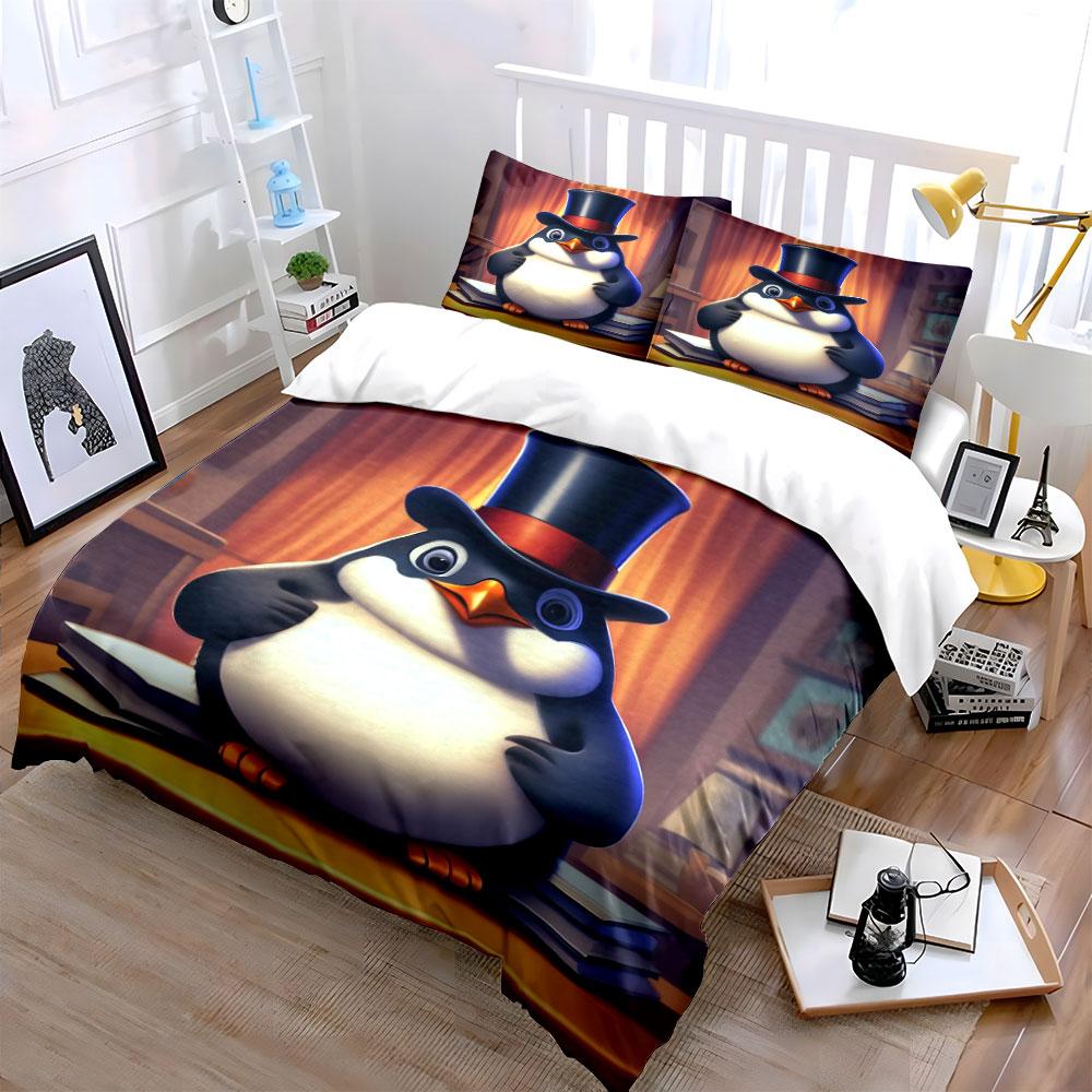 Penguin with Top Hat. Bedding Sets Duvet Cover Sets Duvet Covers Pillowcases(1*Duvet Cover 2*Pillowcases Without Duvet Insert)