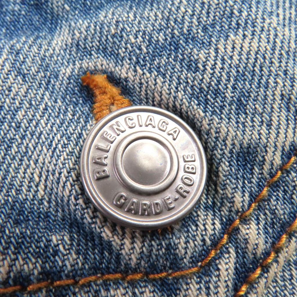 Pristine BALENCIAGA Jacket Hourglass Denim Jacket Cotton 36 773776 Used