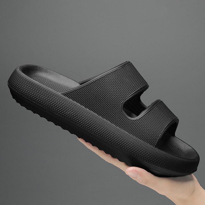 

Large size Korean version of fashion trend beach shoes couple slippers summer new versatile casual one-word drag trendy shoes 36 чёрный