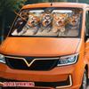 1Pcs Surprised Kittens Pattern Windshield Sunshade UV Rays Heat Blocker Keeps Vehicle Cool Unique Design Fit Sedans SUVs RVs