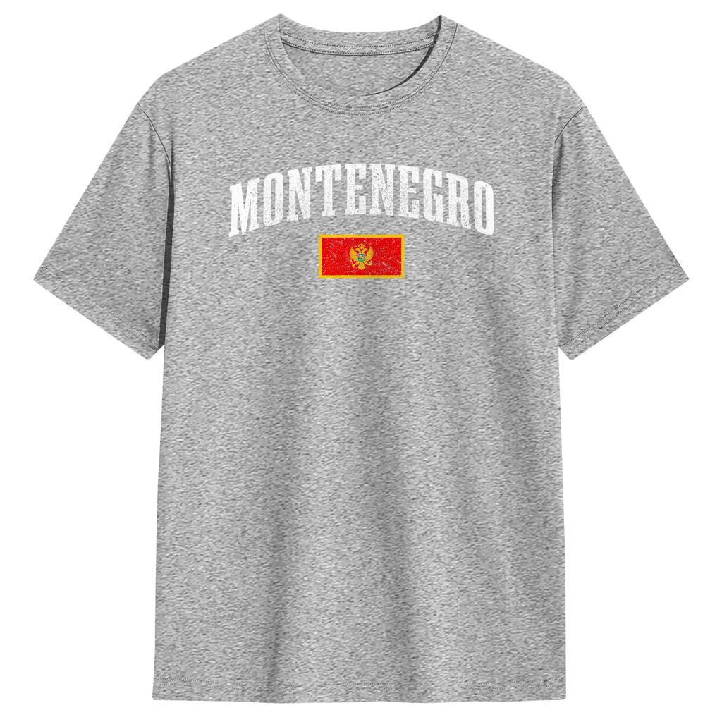 Harajuku T Shirt Beach Montenegro Flag Hippie Tshirts 100 Cotton Tee Shirt For Unisexs Y2k Funny Short Sleeve Tops