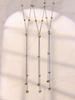 Two-tone Zircon Pull-out Necklace: European & American Style, Stainless Steel, Niche Ins Design, High-end Jewelry