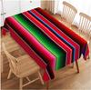 Mexican Colorful Stripe Pattern Rectangle Tablecloth Party Decor Reusable Waterproof Tablecloth Kitchen Dining Table Decorations