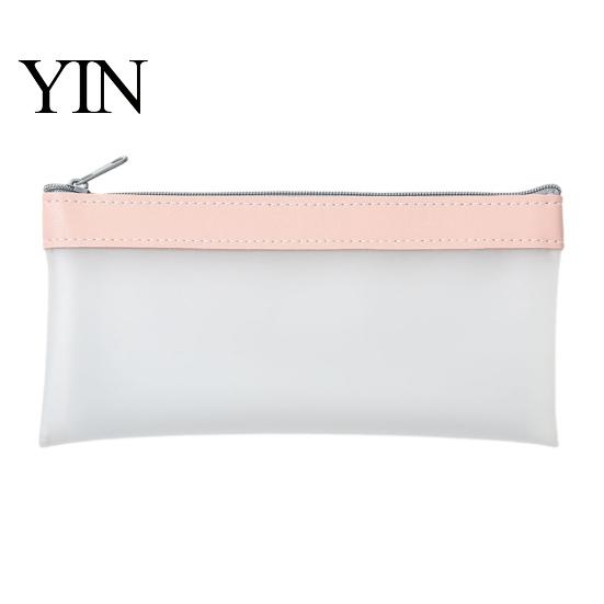 Portable Pen And Pencil Holder Clear Mesh Case, Large Transparent Pouch for Girls, Waterproof Soft Color Case Stationery Bag High School Students,