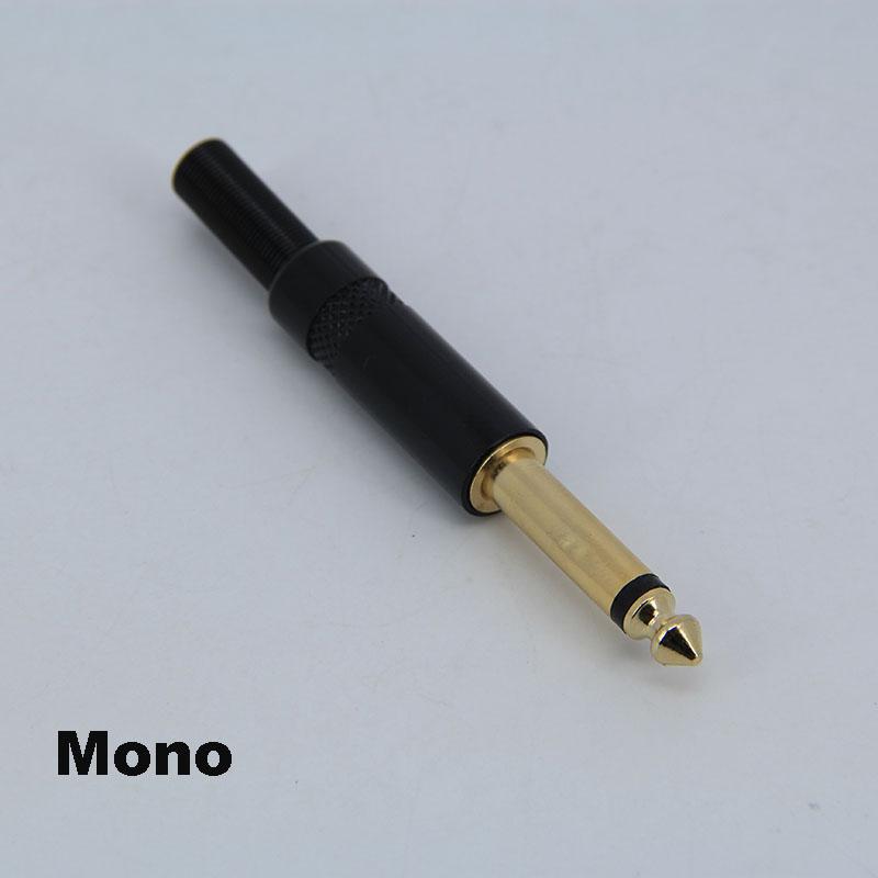 6.35mm 6.5mm Audio Male Female Mono Stereo Solder Connector Plug Socket 2 3 Pole Gold Plated Metal Amplifier Mic Converter