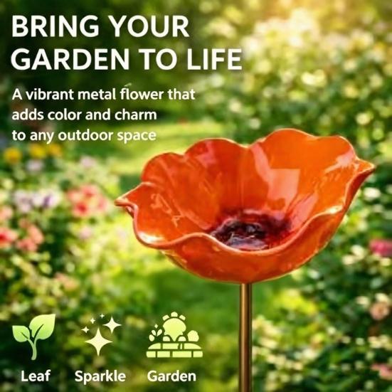 Bee Watering Station Outdoor Garden Bird Butterfly Bath Cups with Stake Handmade
