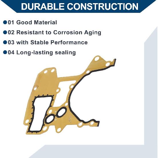 Motor-Steuergehäusedichtungssatz Nr. 24405911 für Chevrolet Sonic 1.8L 2012-2018 Steuergehäusedeckel Dichtung Langlebige Abdichtung Metall 1 Stück Goldfarben