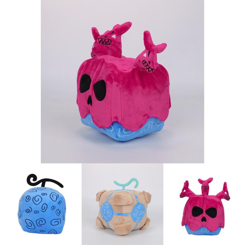 Blox Fruits Plüschtier in lila Leopardenmuster-Box Weiches und flauschiges Stofftier für Kinder 15 cm Höhe