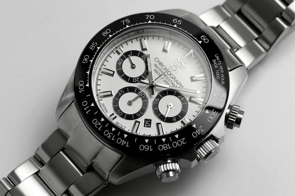 Hyakuichi Divers Chronograph Watch Watch 20 ATM Water Resistant Date Quartz Ceramic Bezel SW [HYAKUICHI 101] Men's
