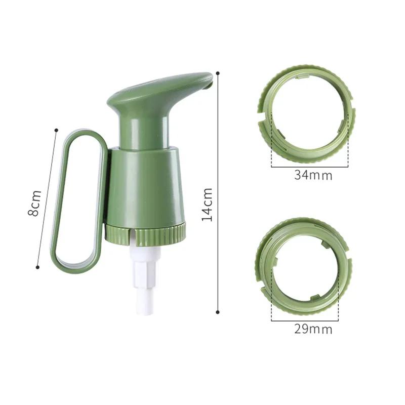 1Set Universal Tightly Seal Dispenser Pump W/Handle ABS Tomato Sauce Oyster Press Pump Reusable Bottle Head Head Kitchen Gadget
