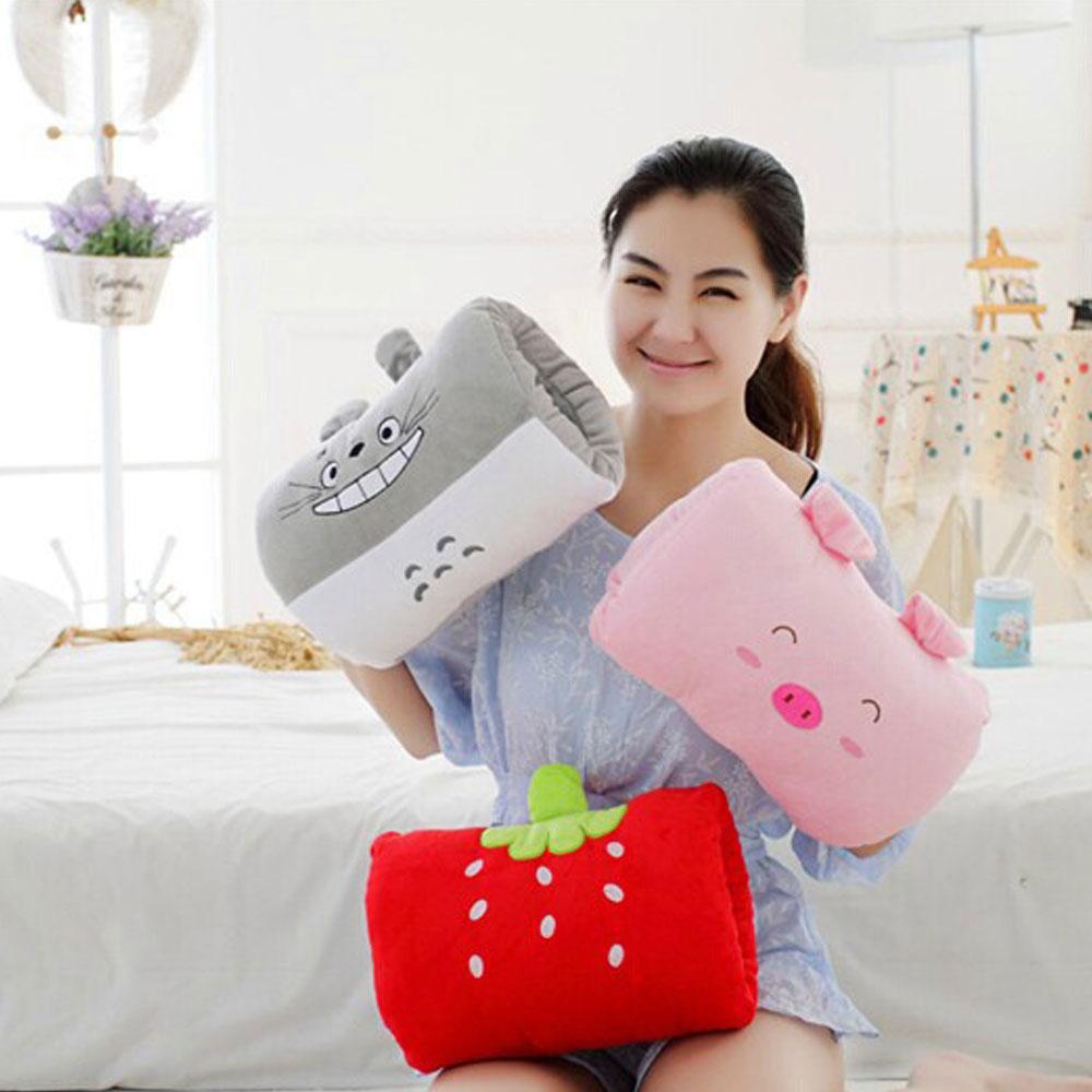 Pink Bear Children's Plush Pillows Hand Warmers Gloves Adults Cartoon Nap Pillows Cushions Creative Hand Warmers Plush Gift