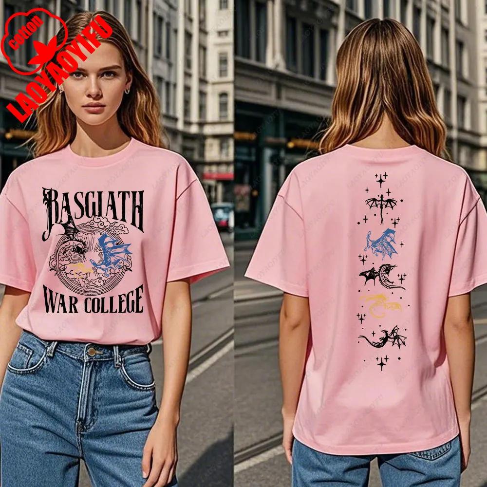 Fourth Wing DoubleSided TShirt Basgiath War College TShirt Women Tshirts High Quality Cotton Short Sleeve Graphic Vintage Tee