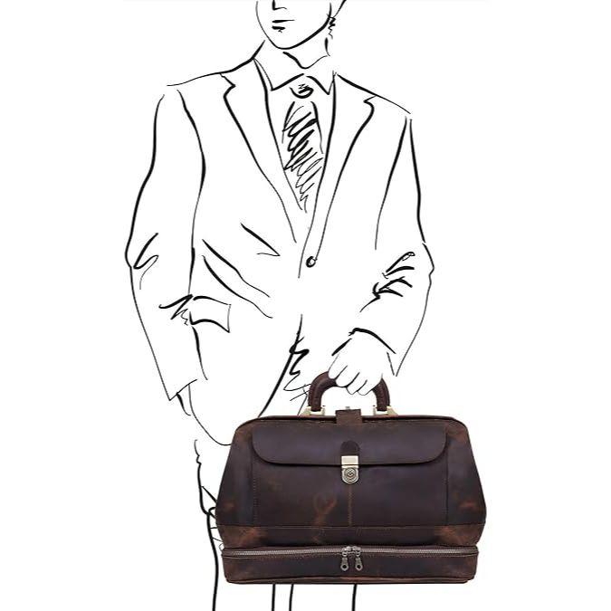 New Vintage Leather Briefcase Doctor Bag - Real Leather Briefcase - Style Handbag - Italian Handmade Medical Bag