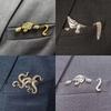 Crocodile Pattern Animal Shaped Brooch Heavy Duty Gentleman Suit Brooch  Shirt Accessory