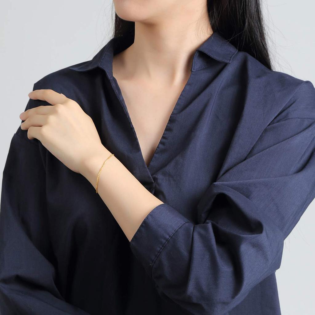 Speranza 24K Pure Gold Screw Selectable Gold Chain with Mint Certification Mark Bracelet, 1.45mm Wide, 18cm, Sizes,