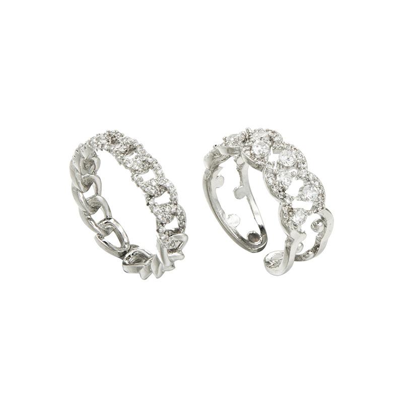 Full Diamond Ring Light Luxury Niche Feeling Index Finger Ring Women'S Fashion Personality Temperament Hand Jewelry