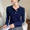 Women's Elegant Cashmere Polo Neck Sweater - Warm, Wide Ribbed Knit Base Layer for Autumn/Winter