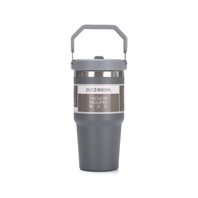 20oz Stainless Steel Vacuum Insulated Travel Mug With Straw Lid Car Office Outdoor Use