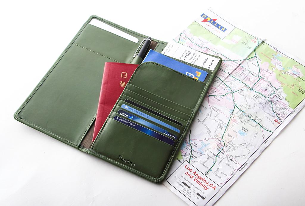 Booster Langreisepass Reise Reisepass Echtes Flugticket und Marineblauer Koffer, Koffer, Hülle, Leder, Halter, Geldbörse, Herren Damen,