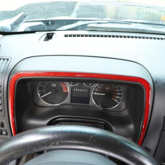Red Carbon fiber Dashboard Panel Cover Trim Sticker For Hummer H3 2005-09