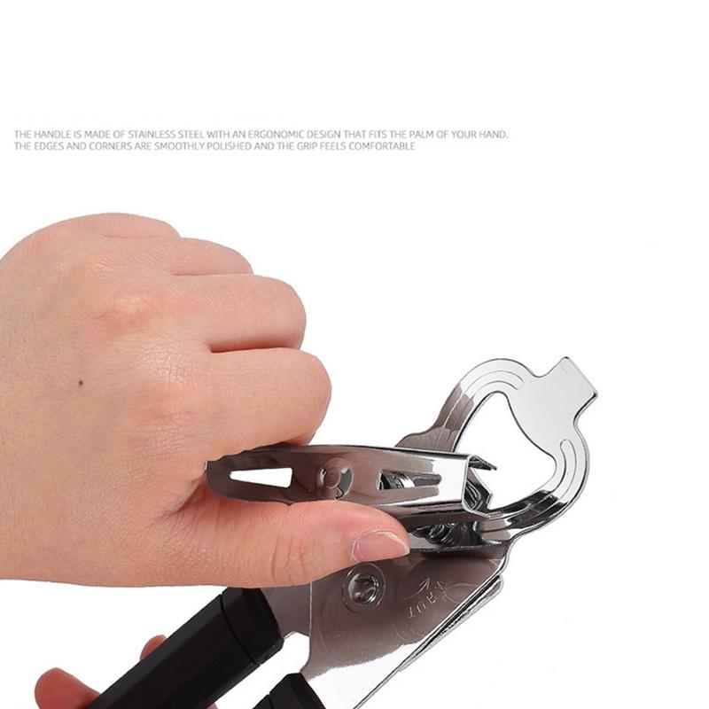 Stainless Steel Can Opener Stainless Steel Manual Can Lid Opener Multi-Functional Lid Remover Tool For Beer Bottle Lids Oval Or